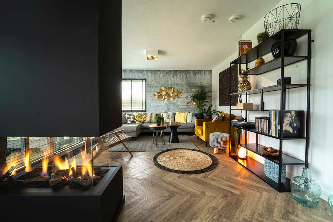 A nice fireplace, made from beautiful materials