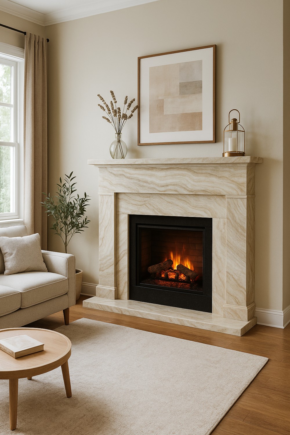 Gold fireplace