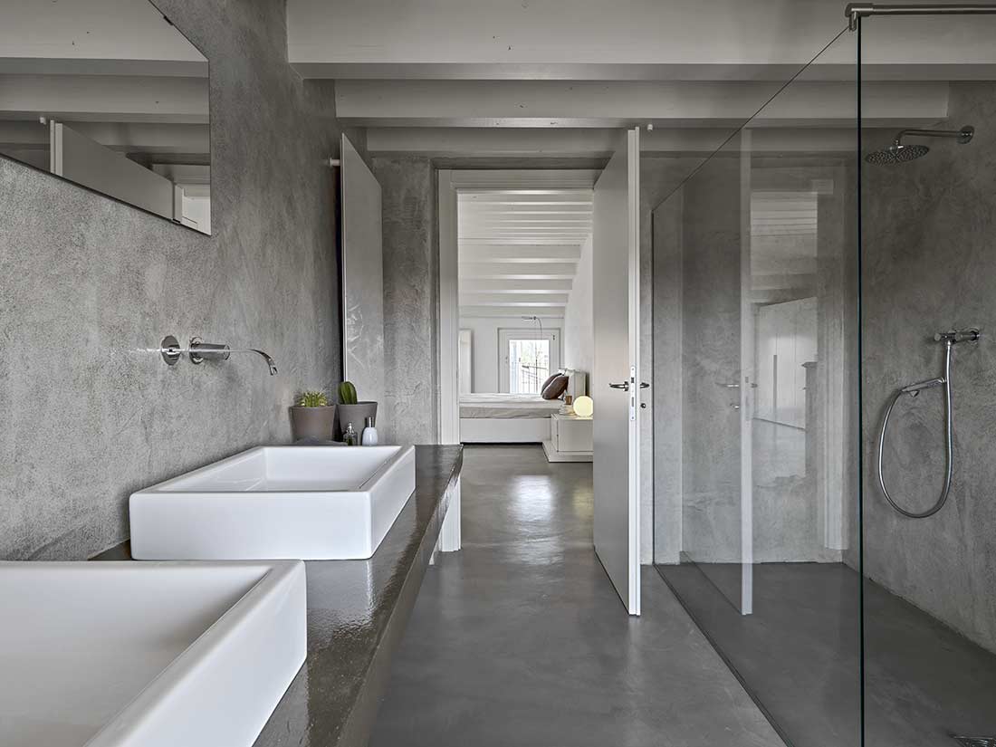 Gray shower panel